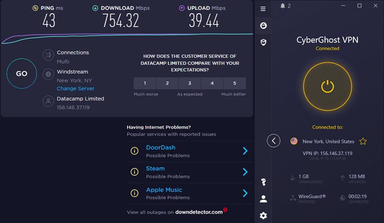 CyberGhost Speed Test